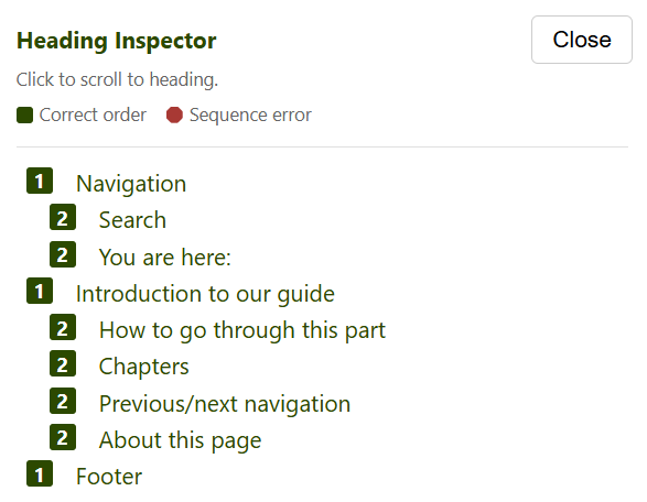 The heading structure extension in action